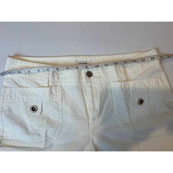 Dockers Womens Pockets Front Shorts Mid Rise Stretch Flat Front White Size 10 - Picture 3 of 9